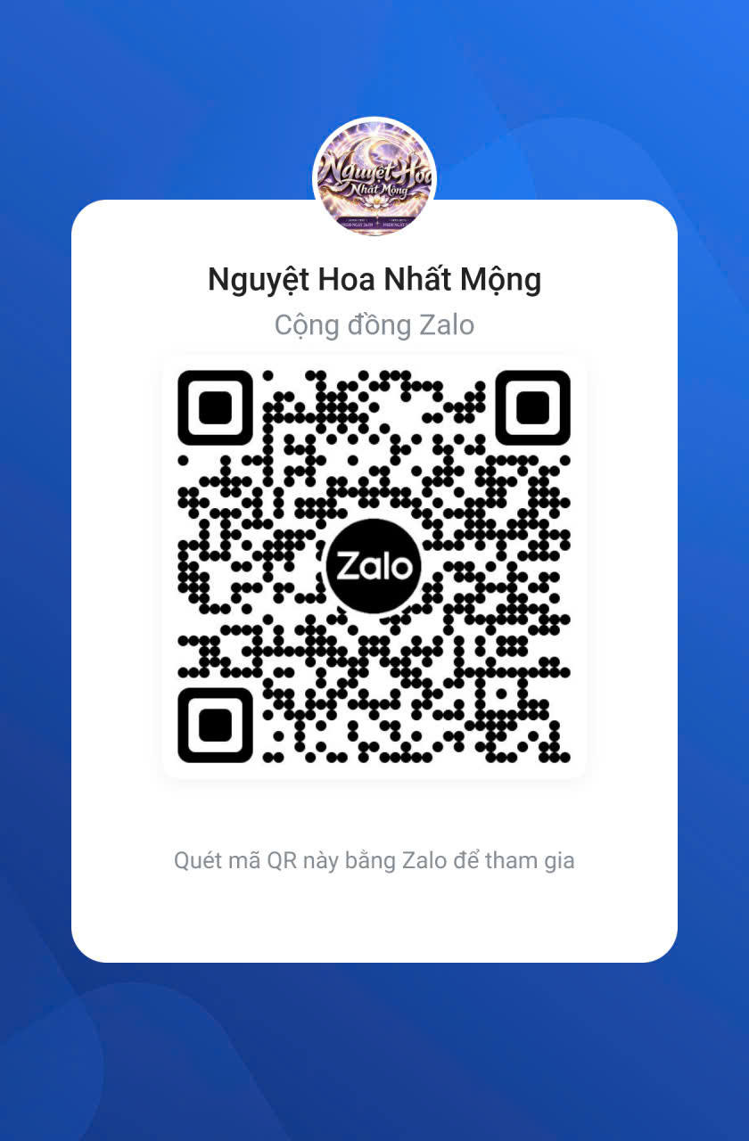 Mã QR tham gia cộng đồng Zalo Nguyệt Hoa Nhất Mộng