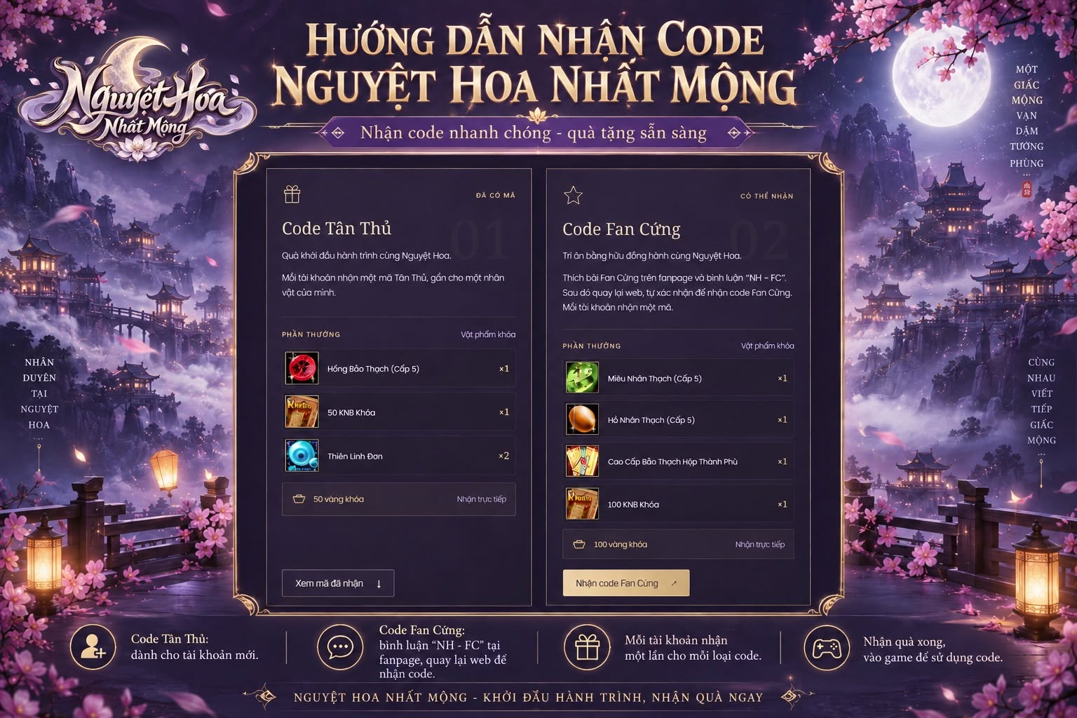 Hướng dẫn nhận code — Từ website đến quà trong game